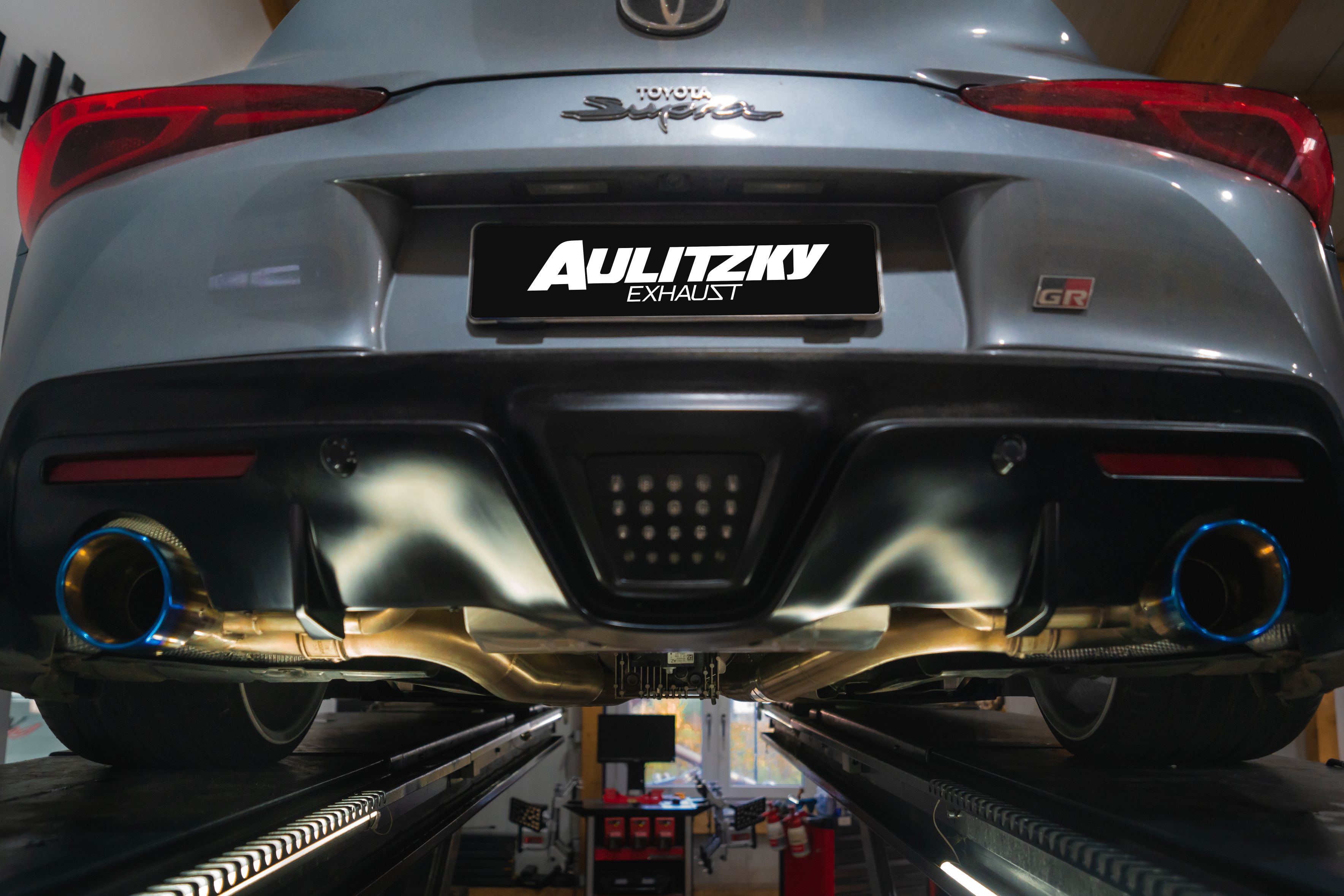 Aulitzky Exhaust | ECE Endschalldämpfer 3" (76mm) mit Klappensteuerung | Toyota Supra 3.0 GR Legend (DB/A90) 340PS B58